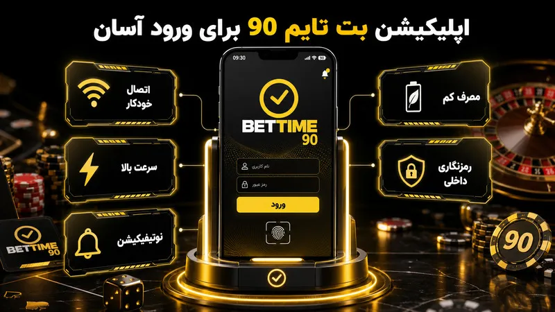 اپلیکیشن بت تایم 90 برای ورود آسان