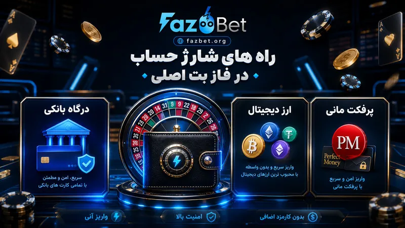 راه های شارژ حساب در فاز بت اصلی