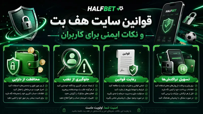 قوانین سایت هف بت و نکات ایمنی برای کاربران 📜