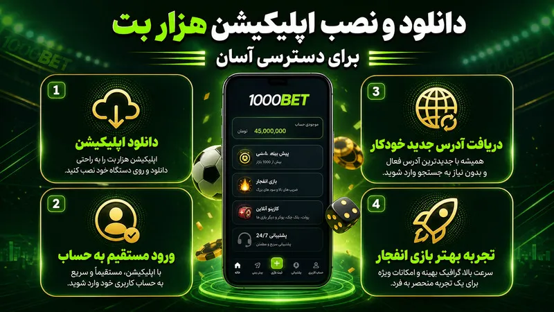 دانلود و نصب اپلیکیشن هزار بت برای دسترسی آسان
