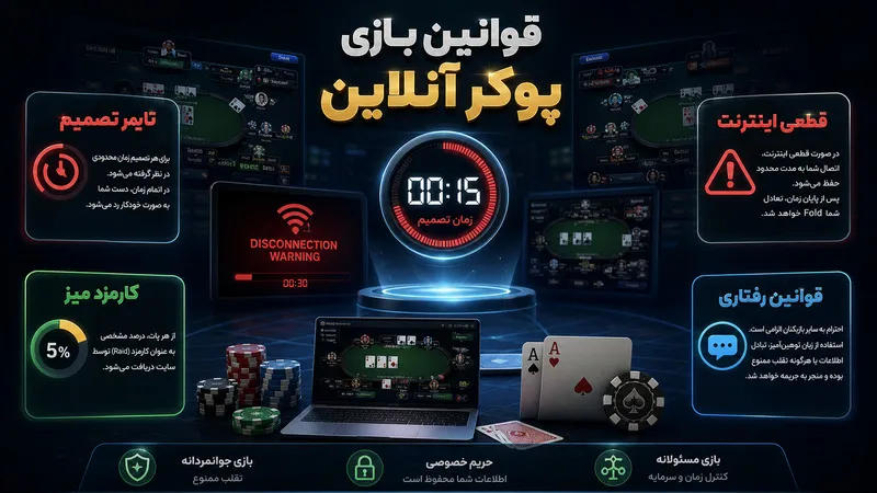 ⚖️ قوانین مهم در بازی پوکر آنلاین