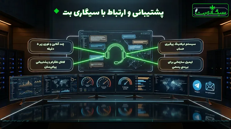پشتیبانی سایت سیگاری بت و راه های ارتباطی